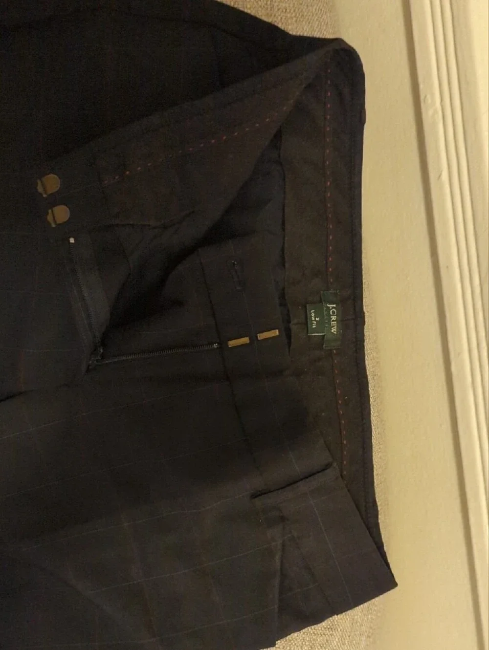 J Crew Women's Black Dress Pants - Pinstripe